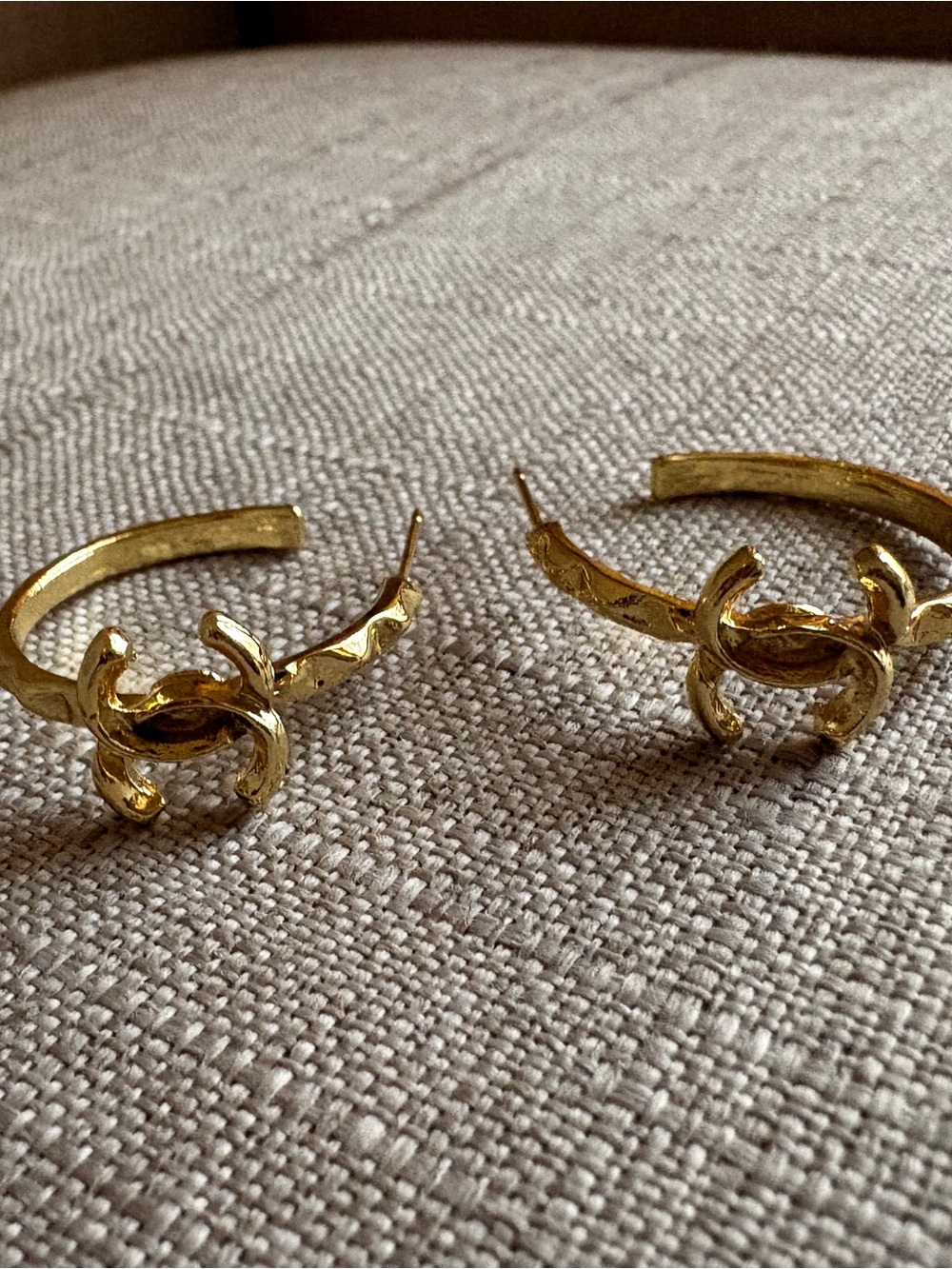 C Gold Floral Knot Hoop Earrings - Picture 2 of 5